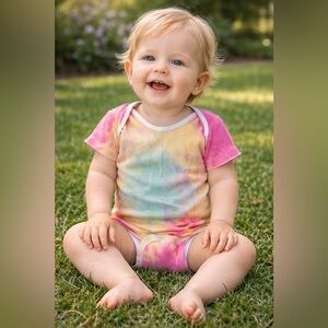 Vintage Dundee Tie Dye Baby 100% Cotton One Piece